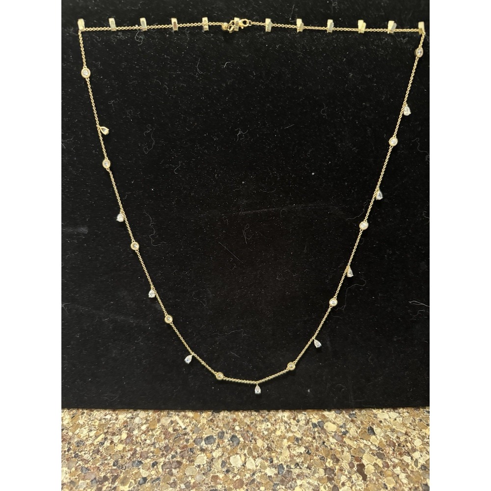 Touchstone Crystal Outshine Golden Necklace LBD 25-30" NEW 6 Carat Zirconia TW‎